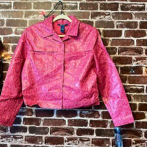 NWT Nygård Sport Pink Snakeskin Faux Leather Jacket - Size 12